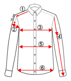 Vermessen Sie sich nun anhand dieser Masstabelle für Hemden, für Ihr neues massgeschneidertes Herrenhemd.